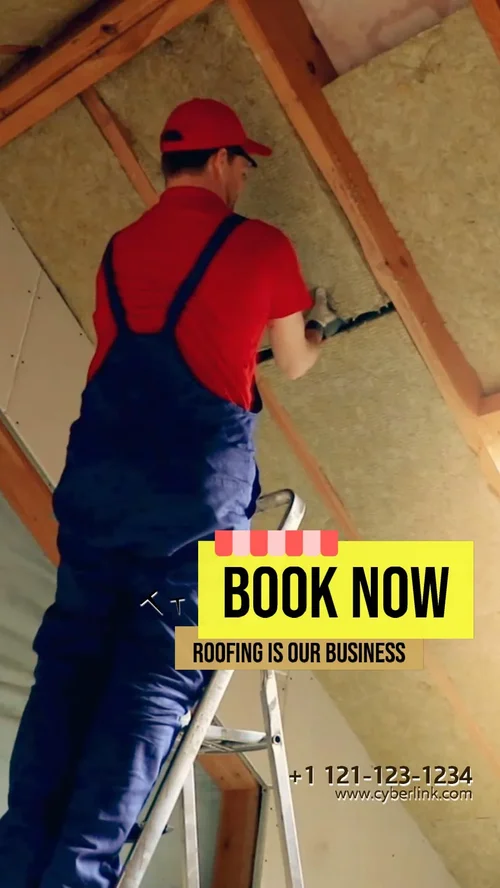 construction worker working on a roof